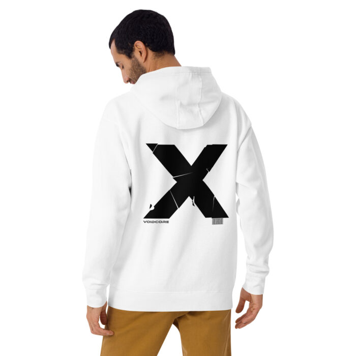 cotton-heritage-m2580-i-unisex-premium-pullover-hoodie-white-back-68bf5e24b17f8.jpg VOIDCORE Hoodie Herren – Exklusive Streetwear mit Broken X Backprint